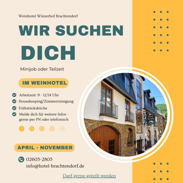 Wir suchen Dich für unser Weinhotel-Team